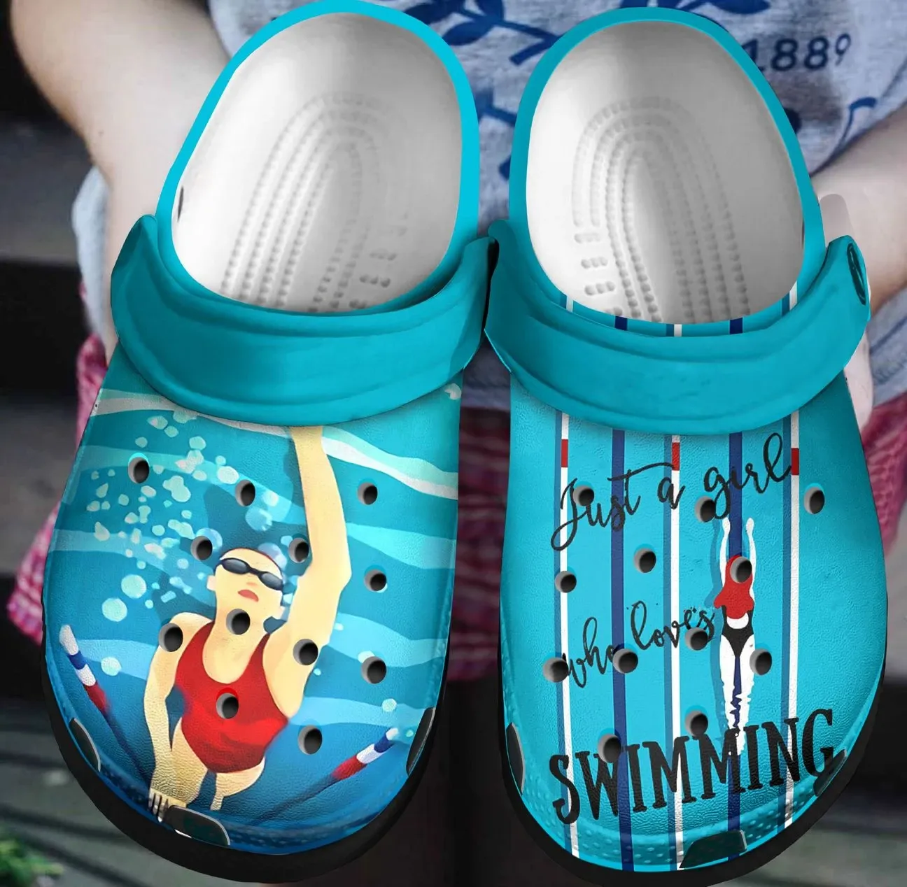 Swimming Girls Personalized Clog Custom Crocs Comfortablefashion Style Comfortable For Women Men Kid Print 3D Swimming Girls Personalized Clog Custom Crocs Comfortablefashion Style Comfortable For Women Men Kid Print 3D