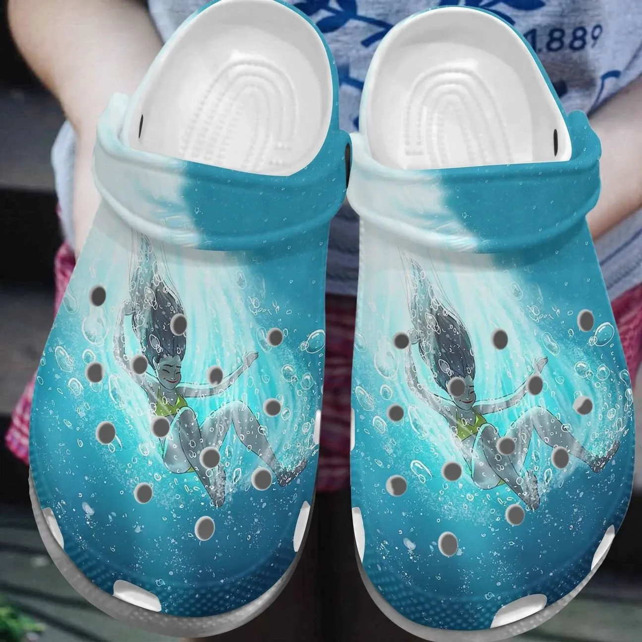 Swimming Personalized Clog Custom Crocs Comfortablefashion Style Comfortable For Women Men Kid Print 3D Happy Girl Swimming Personalized Clog Custom Crocs Comfortablefashion Style Comfortable For Women Men Kid Print 3D Happy Girl