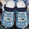 Swimming Personalized Clog Custom Crocs Comfortablefashion Style Comfortable For Women Men Kid Print 3D Love Swimming