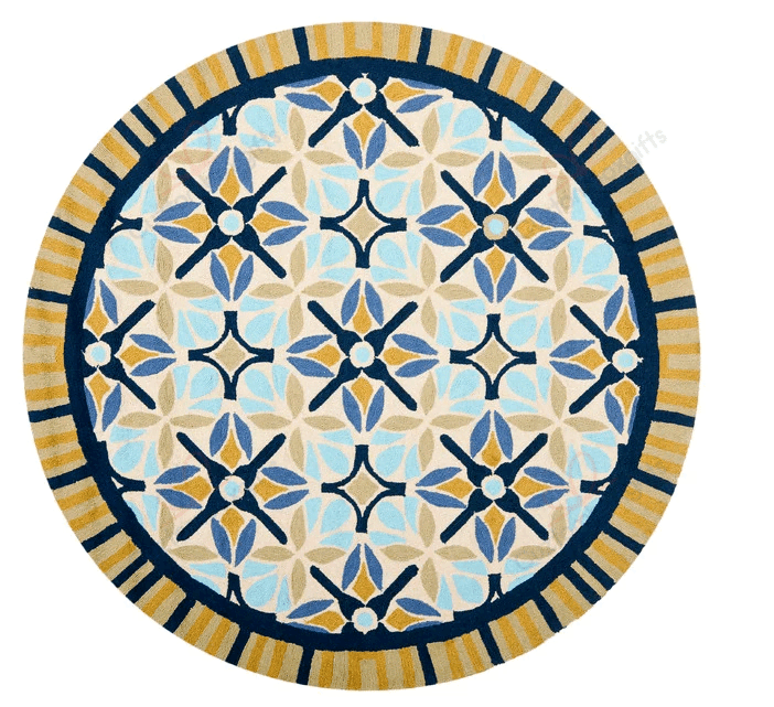Tan And Blue Round Carpet Floor Rug Living Room Bedroom Decor Round Area Rug Carpet Tan And Blue Round Carpet Floor Rug Living Room Bedroom Decor Round Area Rug Carpet