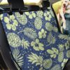 Tan Hibiscus Pineapple Dots On Blue Car Back Seat Cover Dog Car Seat Covers - 5f94031251d9