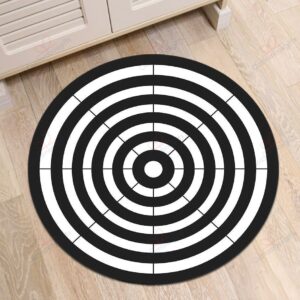 Target Dart Black And White Round Carpet Floor Rug Living Room Bedroom Decor Round Area Rug Carpet