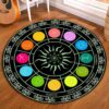 Tarot Constellation Round Carpet Floor Rug Living Room Bedroom Decor Round Area Rug Carpet