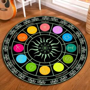 Tarot Constellation Round Carpet Floor Rug Living Room Bedroom Decor Round Area Rug Carpet