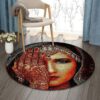 Tattoo Girl Round Carpet Floor Rug Living Room Bedroom Decor Round Area Rug Carpet