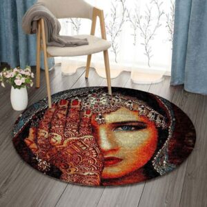 Tattoo Girl Round Carpet Floor Rug Living Room Bedroom Decor Round Area Rug Carpet
