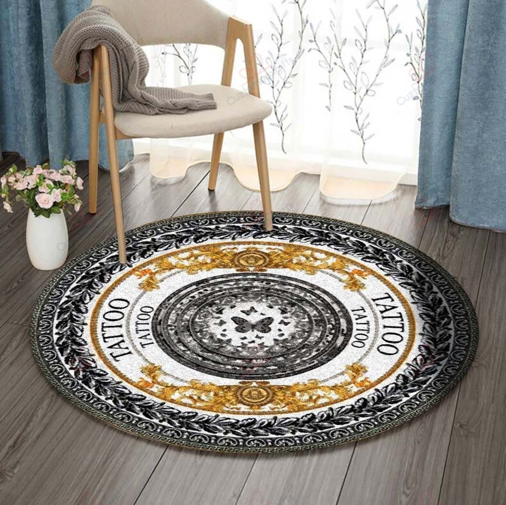 Tattoo Round Carpet Floor Rug Living Room Bedroom Decor Round Area Rug Carpet Tattoo Round Carpet Floor Rug Living Room Bedroom Decor Round Area Rug Carpet