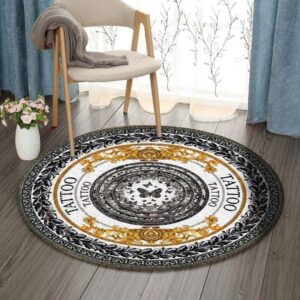 Tattoo Round Carpet Floor Rug Living Room Bedroom Decor Round Area Rug Carpet