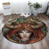 Taurus Girl 1 Round Carpet Floor Rug Living Room Bedroom Decor Round Area Rug Carpet