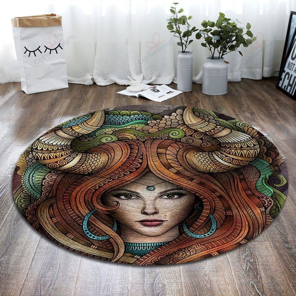 Taurus Girl 1 Round Carpet Floor Rug Living Room Bedroom Decor Round Area Rug Carpet Taurus Girl 1 Round Carpet Floor Rug Living Room Bedroom Decor Round Area Rug Carpet