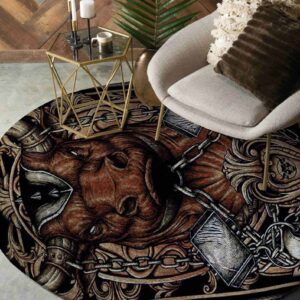 Taurus Round Carpet Floor Rug Living Room Bedroom Decor Round Area Rug Carpet