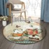 Tea Break Butterfly Round Carpet Floor Rug Living Room Bedroom Decor Round Area Rug Carpet