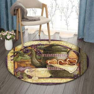 Tea Break Cake Round Carpet Floor Rug Living Room Bedroom Decor Round Area Rug Carpet