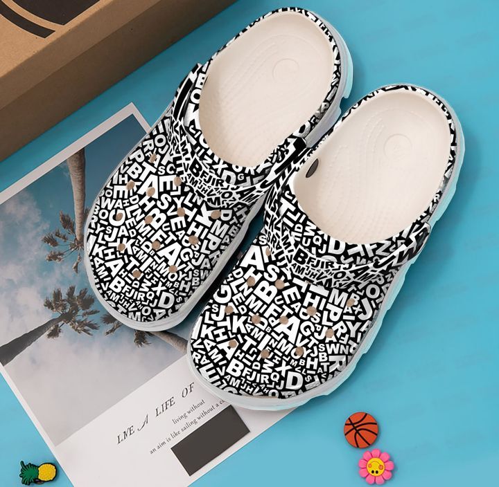 Teacher Abstract Letters Pattern Sku 2474 Crocs Crocband Clog Comfortable For Mens Womens Classic Clog Water Shoes Teacher Abstract Letters Pattern Sku 2474 Crocs Crocband Clog Comfortable For Mens Womens Classic Clog Water Shoes