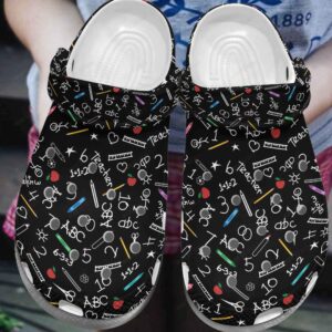 Teacher Crocs Clog Classic Clog Whitesole Teaching Pattern Shoes