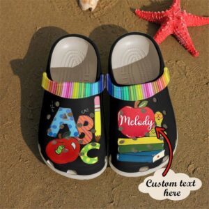 Teacher Personalized Abc Sku 2482 Crocs Crocband Clog Comfortable For Mens Womens Classic Clog Water Shoes