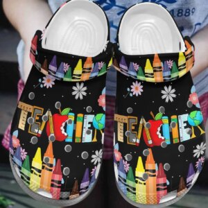 Teacher Personalized Clog Custom Crocs Comfortablefashion Style Comfortable For Women Men Kid Print 3D Crayon Teacher