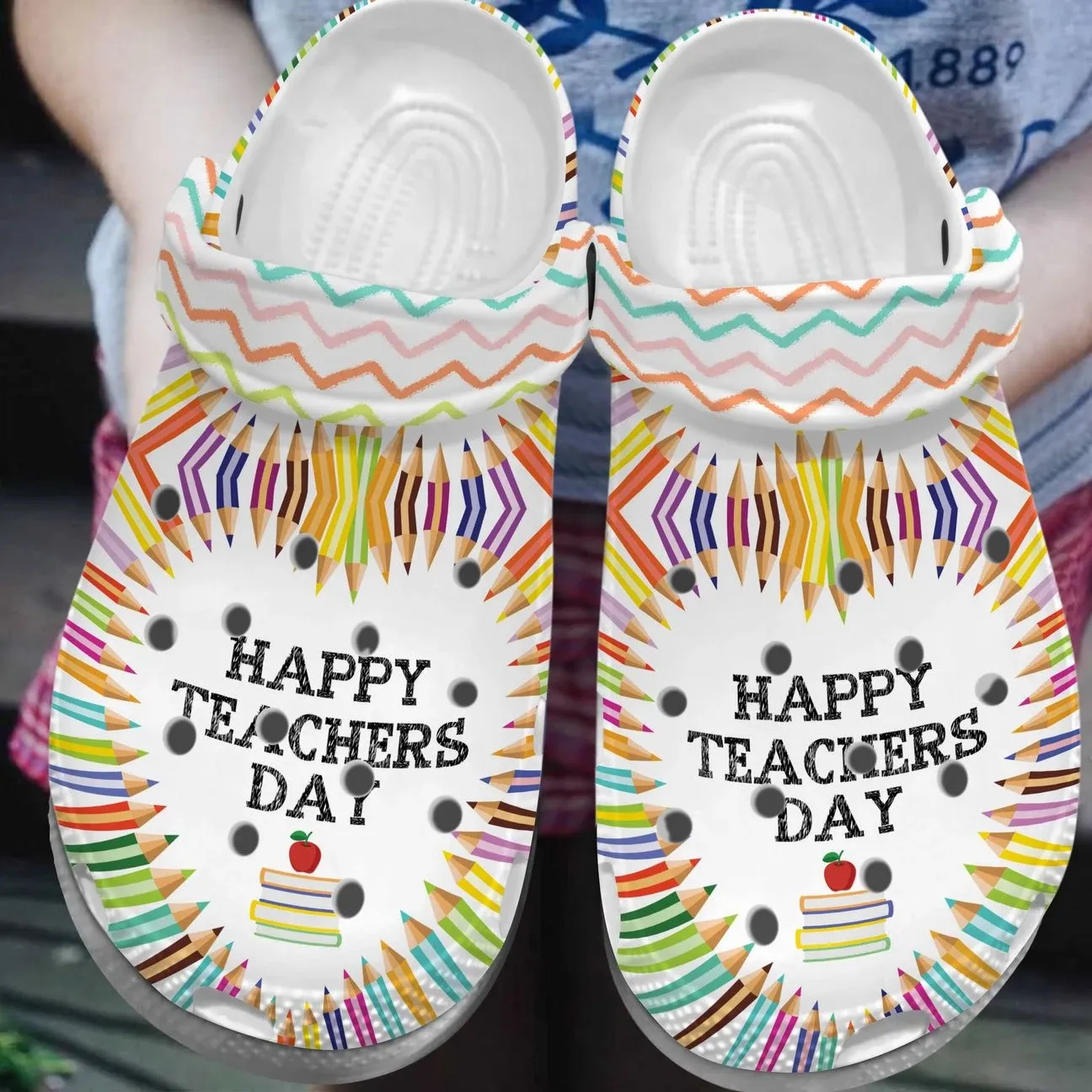 Teacher Personalized Clog Custom Crocs Comfortablefashion Style Comfortable For Women Men Kid Print 3D Happy Teacher Day Teacher Personalized Clog Custom Crocs Comfortablefashion Style Comfortable For Women Men Kid Print 3D Happy Teacher Day