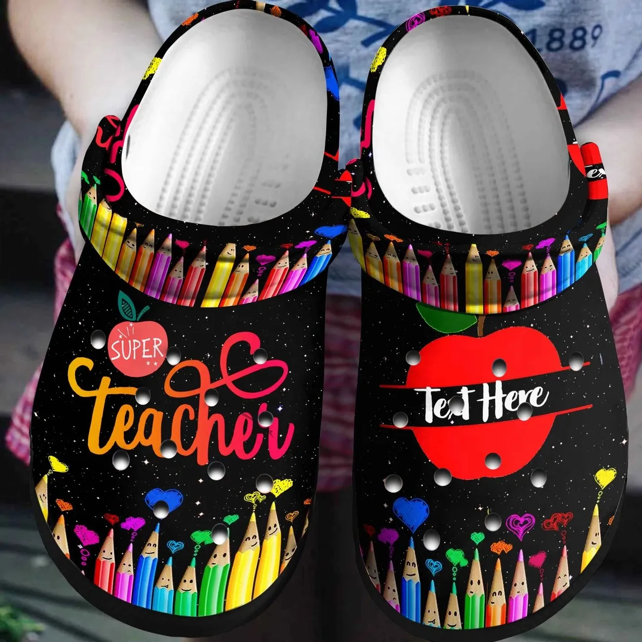 Teacher Personalized Clog Custom Crocs Comfortablefashion Style Comfortable For Women Men Kid Print 3D Super Teacher Teacher Personalized Clog Custom Crocs Comfortablefashion Style Comfortable For Women Men Kid Print 3D Super Teacher