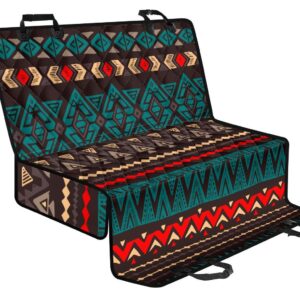 Teal And Brown Aztec Pattern Print Pet Car Back Seat Cover - 628b129f519c