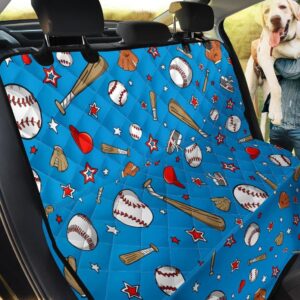 Teal Cartoon Baseball Car Back Seat Cover Dog Car Seat Covers - 6d45286fa992