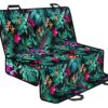 Teal Tropical Leaf Hawaii Pattern Print Pet Car Back Seat Cover - daf1686a3d10