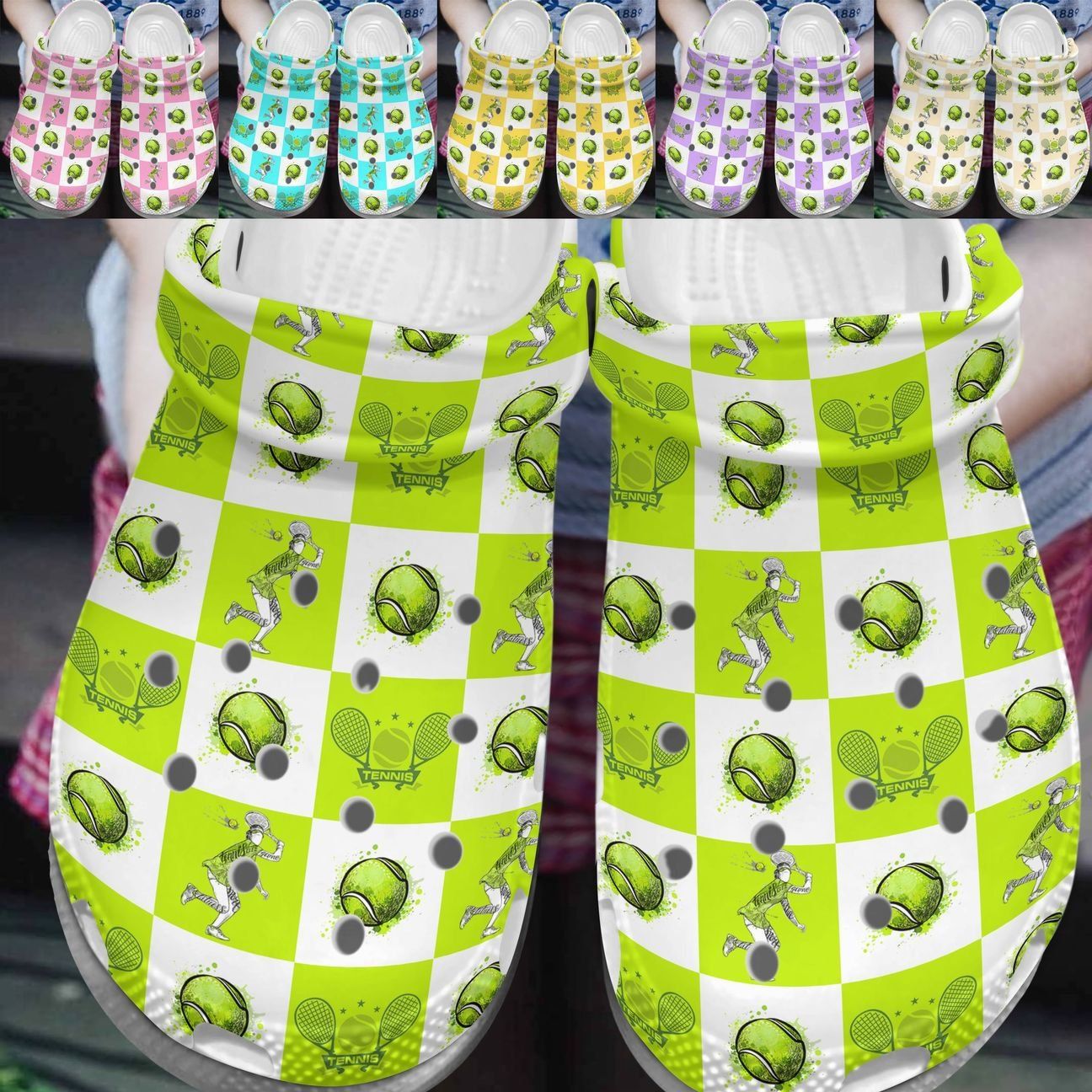 Tennis Personalize Clog Custom Crocs Fashionstyle Comfortable For Women Men Kid Print 3D Whitesole Tennis Lover Tennis Personalize Clog Custom Crocs Fashionstyle Comfortable For Women Men Kid Print 3D Whitesole Tennis Lover