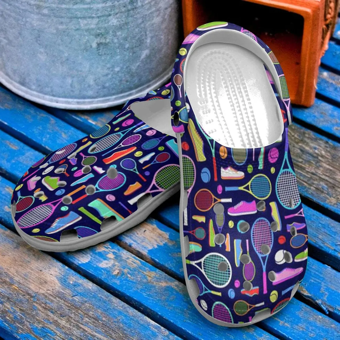 Tennis Personalized Clog Custom Crocs Comfortablefashion Style Comfortable For Women Men Kid Print 3D Tennis Pattern Tennis Personalized Clog Custom Crocs Comfortablefashion Style Comfortable For Women Men Kid Print 3D Tennis Pattern