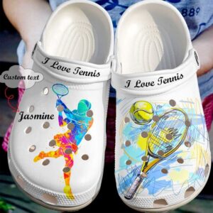 Tennis Personalized I Love Sku 2510 Crocs Crocband Clog Comfortable For Mens Womens Classic Clog Water Shoes