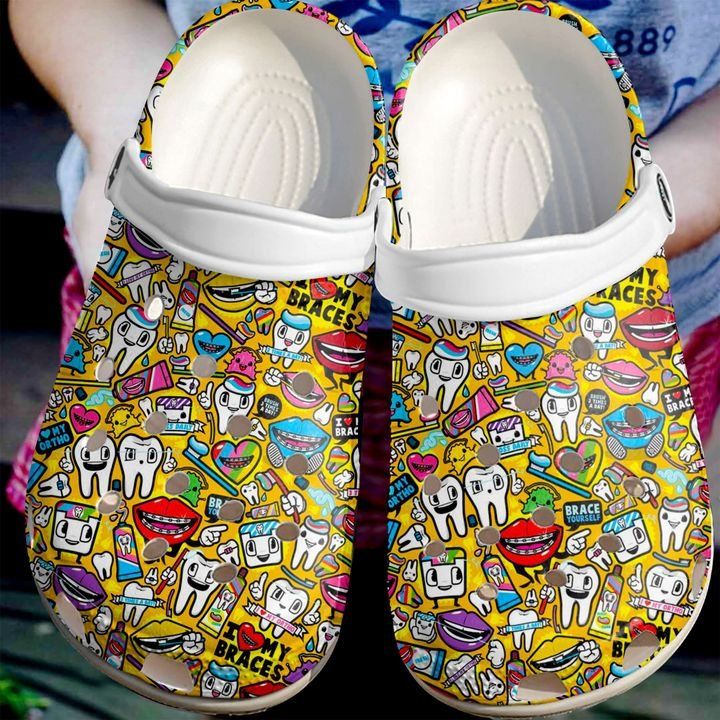 The Dentist I Love My Braces Sku 750 Crocs Crocband Clog Comfortable For Mens Womens Classic Clog Water Shoes The Dentist I Love My Braces Sku 750 Crocs Crocband Clog Comfortable For Mens Womens Classic Clog Water Shoes