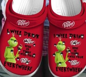 The Grinch Crocs Crocband Clog Grinch I Will Drink Dr Pepper Crocs 3D Clogs For The Grinch Film Lover Funny Grinch Crocs