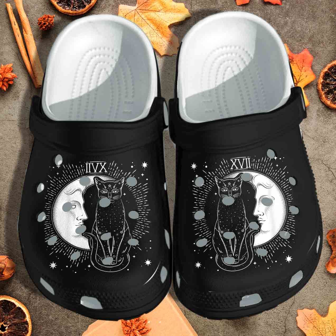 The Moon Cat Xvii Shoes Crocs Clog Gift For Man Woman – Cat Tarot Clog Birthday Gift For Daughter Son The Moon Cat Xvii Shoes Crocs Clog Gift For Man Woman – Cat Tarot Clog Birthday Gift For Daughter Son