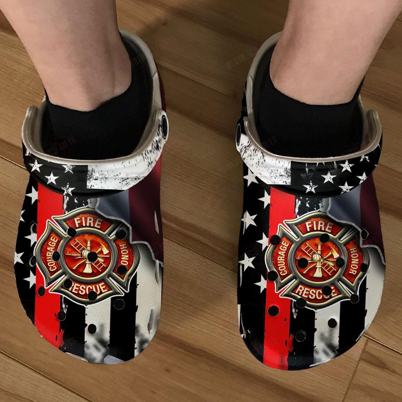 Thin Red Line Crocs Clog Classic Clogs Shoes Thin Red Line Crocs Clog Classic Clogs Shoes