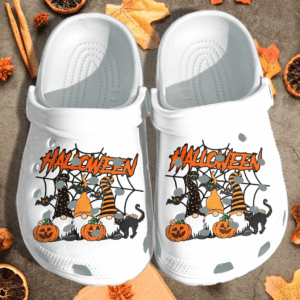 Three Gnomes Together Pumpkin Crocs Clog Shoes Clog – Funny Halloween Crocs Clog Crocband Clog Birthday Gift For Boy Girl