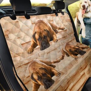 Three Lovely Bullmastiff Design Car Back Seat Cover Dog Car Seat Covers - b96f056bd956