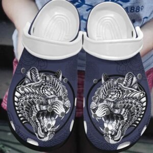 Tiger Personalize Clog Custom Crocs Clog On Sandal Fashion Style Comfortable For Women Men Kid