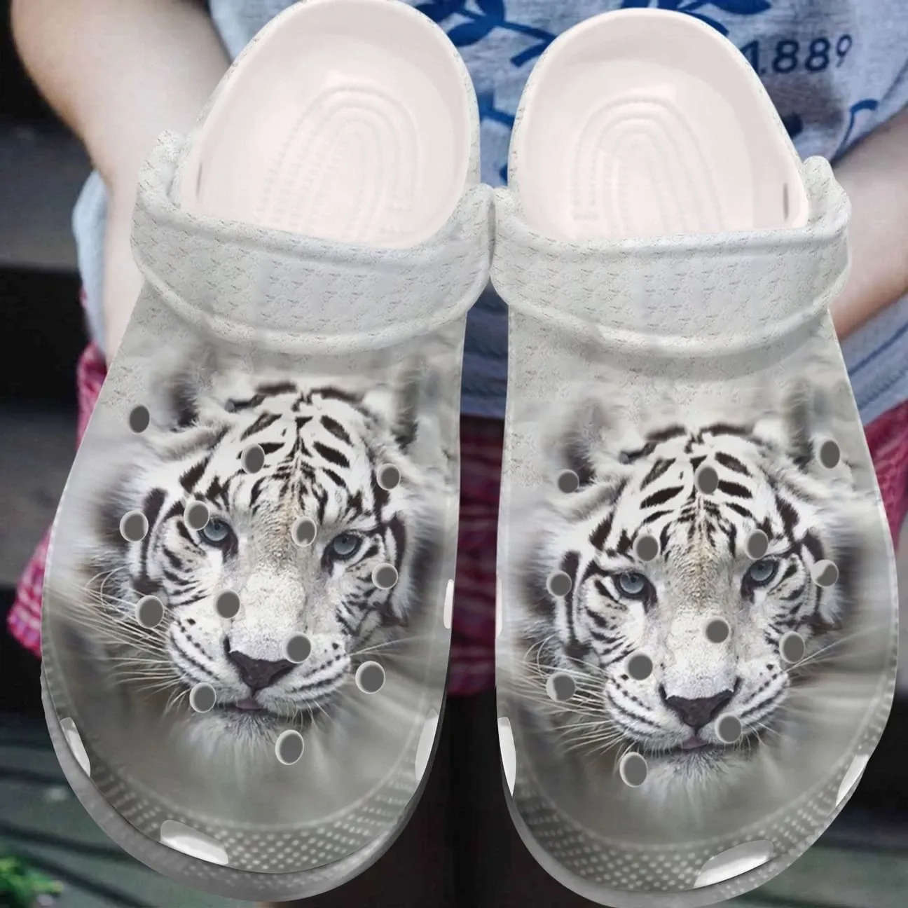 Tiger Personalized Clog Custom Crocs Comfortablefashion Style Comfortable For Women Men Kid Print 3D White Tiger Tiger Personalized Clog Custom Crocs Comfortablefashion Style Comfortable For Women Men Kid Print 3D White Tiger