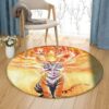 Tiger Sunset Round Carpet Floor Rug Living Room Bedroom Decor Round Area Rug Carpet