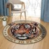 Tiger To Be Wind Round Carpet Floor Rug Living Room Bedroom Decor Round Area Rug Carpet
