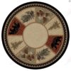 Timber Woods Bear Round Carpet Floor Rug Living Room Bedroom Decor Round Area Rug Carpet
