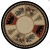Timber Woods Bear Round Carpet Floor Rug Living Room Bedroom Decor Round Area Rug Carpet