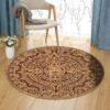 Time Machine Embroidery Round Carpet Floor Rug Living Room Bedroom Decor Round Area Rug Carpet