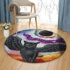 Total Eclipse Of The Sun Round Carpet Floor Rug Living Room Bedroom Decor Round Area Rug Carpet