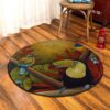 Toucan Hummingbird Round Carpet Floor Rug Living Room Bedroom Decor Round Area Rug Carpet