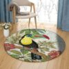 Toucan Love Round Carpet Floor Rug Living Room Bedroom Decor Round Area Rug Carpet