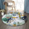 Toucan Palm Tree Round Carpet Floor Rug Living Room Bedroom Decor Round Area Rug Carpet