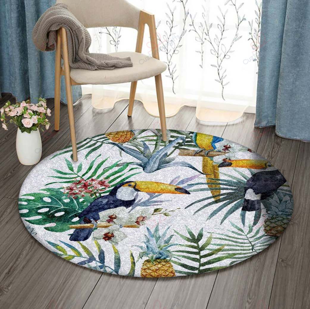 Toucan Palm Tree Round Carpet Floor Rug Living Room Bedroom Decor Round Area Rug Carpet Toucan Palm Tree Round Carpet Floor Rug Living Room Bedroom Decor Round Area Rug Carpet
