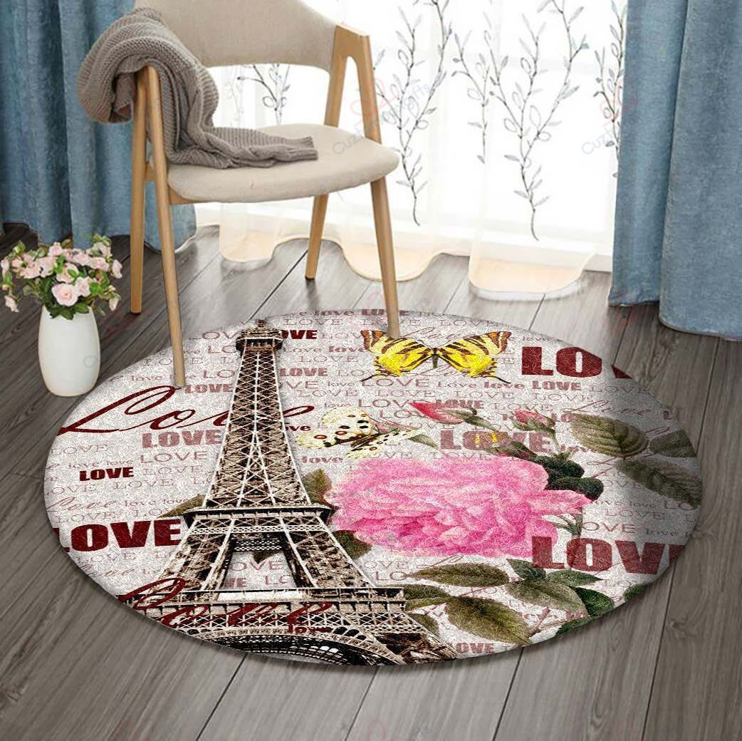 Tower Flower Round Carpet Floor Rug Living Room Bedroom Decor Round Area Rug Carpet Tower Flower Round Carpet Floor Rug Living Room Bedroom Decor Round Area Rug Carpet