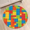 Toy Blocks Round Carpet Floor Rug Living Room Bedroom Decor Round Area Rug Carpet