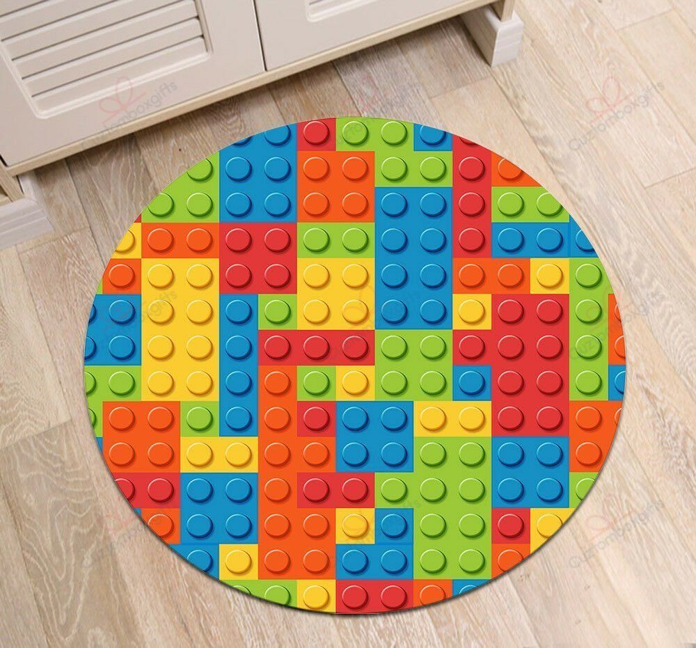 Toy Blocks Round Carpet Floor Rug Living Room Bedroom Decor Round Area Rug Carpet Toy Blocks Round Carpet Floor Rug Living Room Bedroom Decor Round Area Rug Carpet